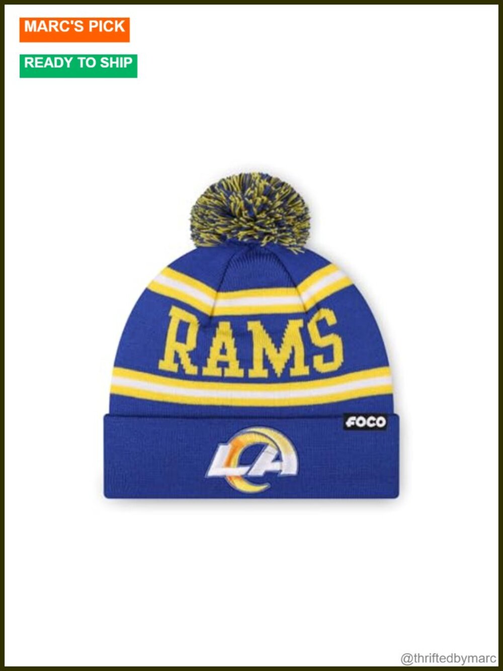 NFL Team Logo Stripe Pom Beanie Hat Acrylic One Size Winter